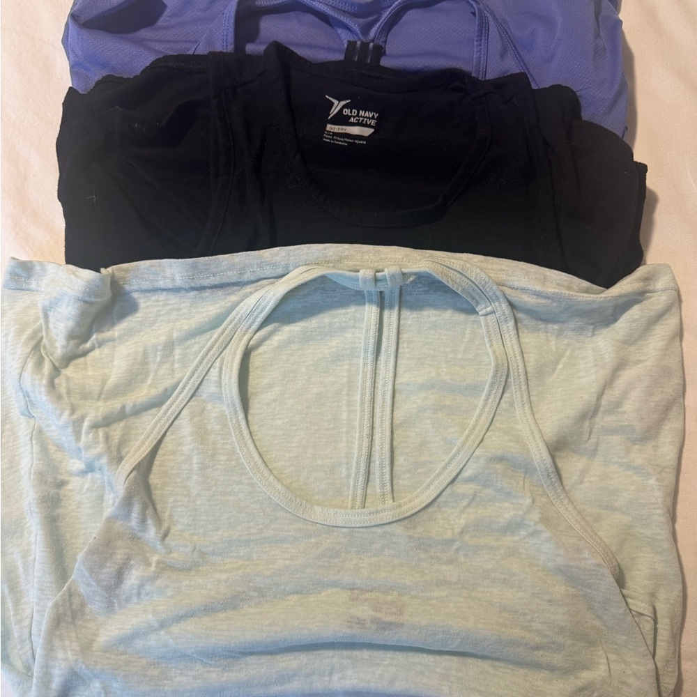 Old Navy Trio of Black, Blue, and Light Blue Tops